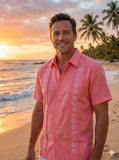 Men’s Linen Guayabera Coral