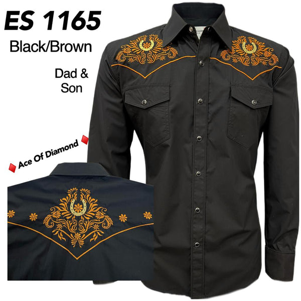 Texas Cowboy Black Brown Shirt