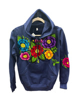 Zina Embroidered Hoodie Navy