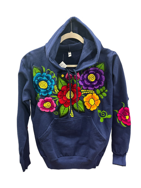 Zina Embroidered Hoodie Navy