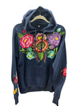 Zina Embroidered Hoodie Navy