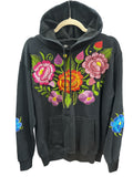 Zina Embroidered Hoodie Black