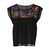 Yaritza Mexican Blouse Black