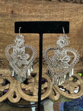 Filigree Oaxacan Earrings Silver Flower Heart