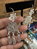 Filigree Oaxacan Earrings Silver Flower