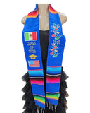 Mexican and US flags Serape Graduation Stole 2025
