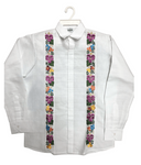 Men’s Guayabera Floral White Long Sleeve