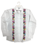 Men’s Guayabera Floral White Long Sleeve