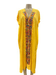 Mexican Huipil Kaftan Dress Yellow