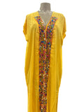Mexican Huipil Kaftan Dress Yellow