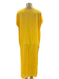Mexican Huipil Kaftan Dress Yellow