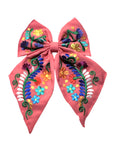 Floral Embroidered Hair Bows