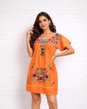 Puebla Orange Mini Dress - Cielito Lindo