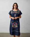 Puebla Navy Midi Dress - Cielito Lindo