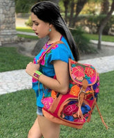 Floral Embroidered Backpack