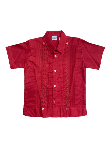 Boys Guayabera Red