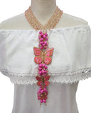 Butterfly Necklace & Earrings Set Pink Nude