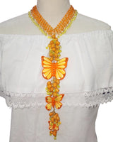 Butterfly Necklace & Earrings Set Orange