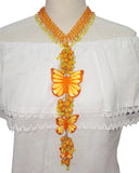Butterfly Necklace & Earrings Set Orange