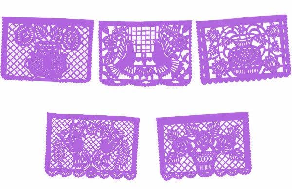 Large Purple Papel Picado