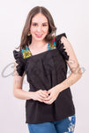 María Handmade Black Blouse