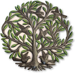 Tree of Life Metal Art Wall Decor 23" Hand Painted