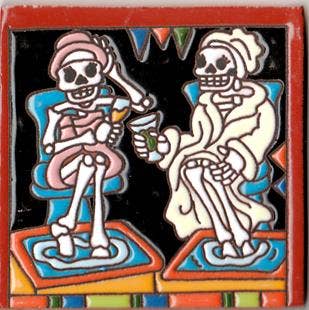 Decorative Tile Beauty Parlor Skeletons