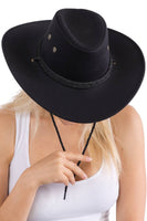 Classic Faux Nubuck Suede Poly Fabric Western Cowboy Hat