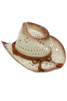 Beaded Crochet Crushable Straw Cowboy Hat