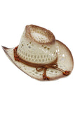 Beaded Crochet Crushable Straw Cowboy Hat