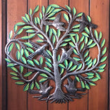 Tree of Life Metal Art Wall Decor 23" Hand Painted