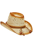 Beaded Crochet Crushable Straw Cowboy Hat