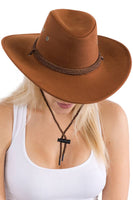 Classic Faux Nubuck Suede Poly Fabric Western Cowboy Hat