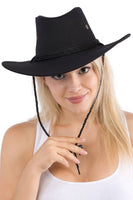 Classic Faux Nubuck Suede Poly Fabric Western Cowboy Hat