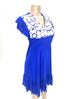 Mitla Oaxaca Dress Royal Blue & White