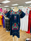 Puebla Dress Navy - Cielito Lindo