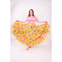 Mexican Folklorico Orange Floral Skirt