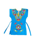 Mexican Kimono Girls Turquoise Dress