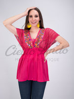 Mexican Jazmin V-neck Top - Cielito Lindo