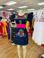 Puebla Dress Navy - Cielito Lindo