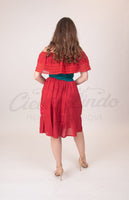 Mexican Campesina Midi Dress - Cielito Lindo