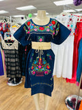 Puebla Dress Navy - Cielito Lindo