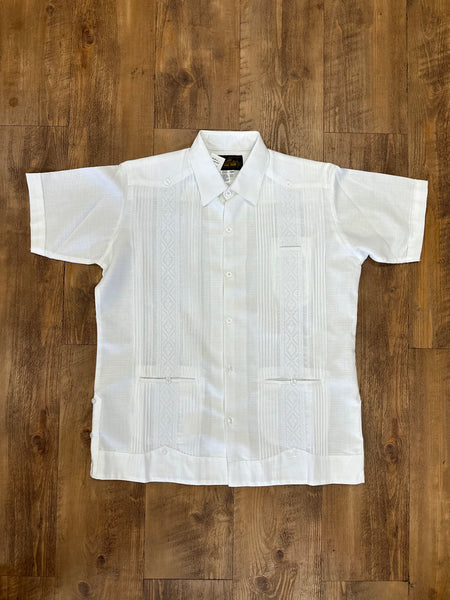 Men's Guayabera White on White