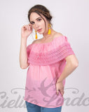 Campesina Off the Shoulder Blouse Pink - Cielito Lindo