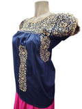 San Antonino Mexican Gala Blouse with Silk Embroidery - Cielito Lindo