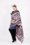 Shawl Black / Pink Mexican Our Lady of Guadalupe Baroque Shawl Scarf Pink