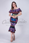 Mexican Jalapa Printed Maxi Dress - Cielito Lindo