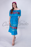 Off the Shoulder Victoria Dress Blue - Cielito Lindo