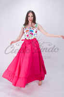 Mexican Folklorico Hot Pink Solid Skirt - Cielito Lindo