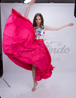 Mexican Folklorico Hot Pink Solid Skirt - Cielito Lindo